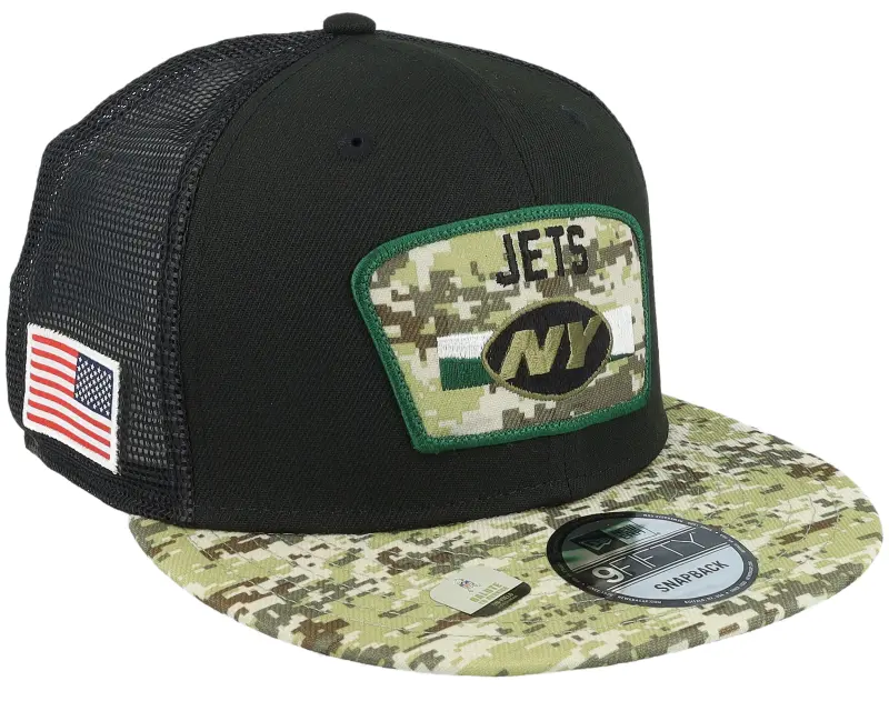 New Era New York Jets NFL21 Salute To Service 9FIFTY Black/Camo Trucker online
