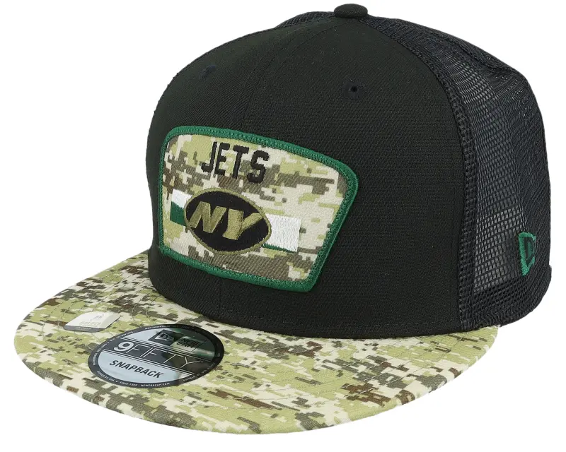 New Era New York Jets NFL21 Salute To Service 9FIFTY Black/Camo Trucker online