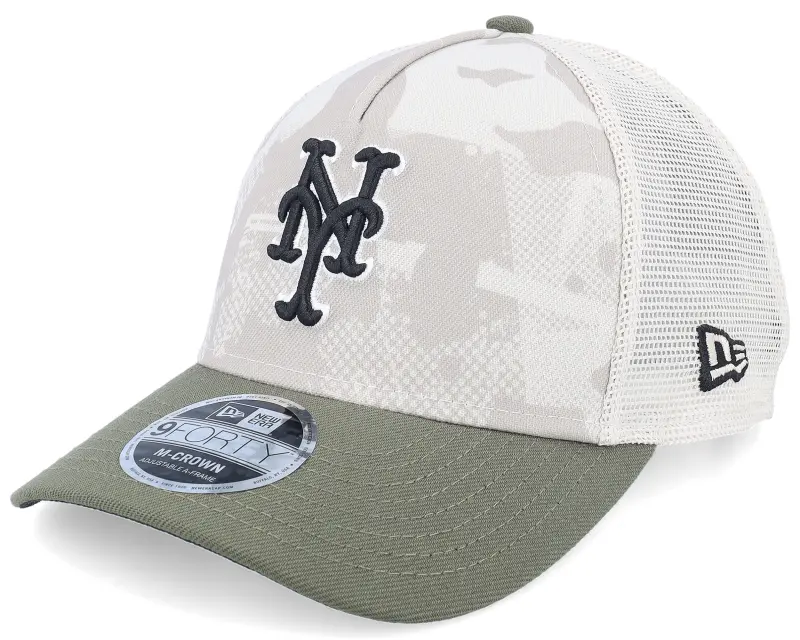 New Era New York Mets MLB Armed Forces Day 9FORTY Stone/Olive A-frame Trucker online