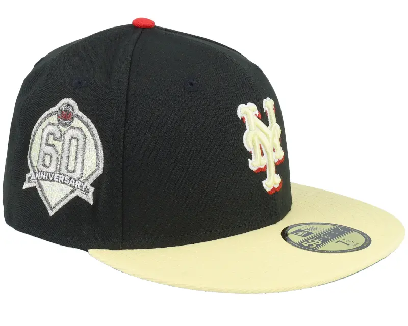 New Era New York Mets Pearly Gate 59FIFTY 60th Anniversary Black/Soft Yellow Fitted online