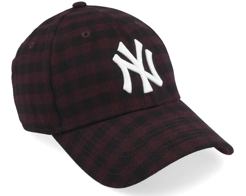 New Era New York Yankees Flannel 9FORTY Cardinal/White Adjustable online