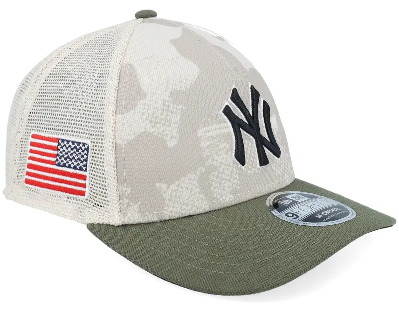 New Era New York Yankees MLB Armed Forces Day 9FORTY Mc Stone/Olive A-frame Trucker online