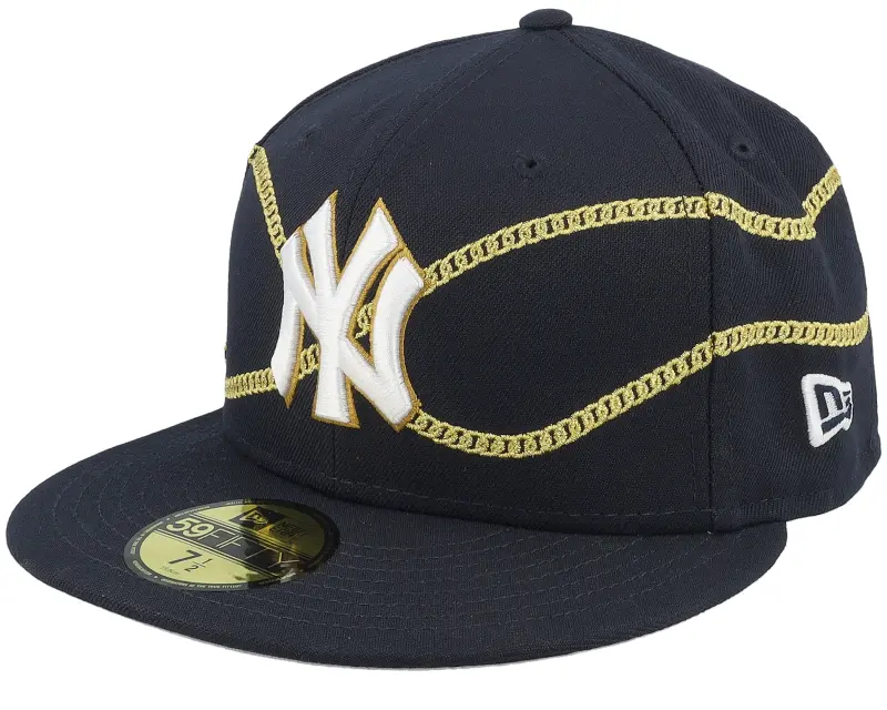 New Era New York Yankees MLB Chain Wrap 59FIFTY Navy Fitted online