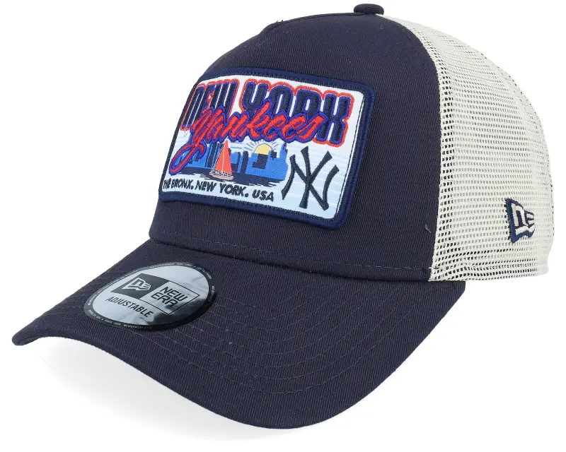 New Era New York Yankees MLB Patch Navy/Stone A-frame Trucker online