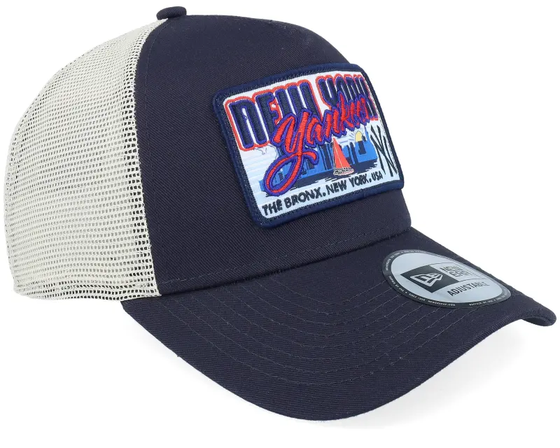 New Era New York Yankees MLB Patch Navy/Stone A-frame Trucker online