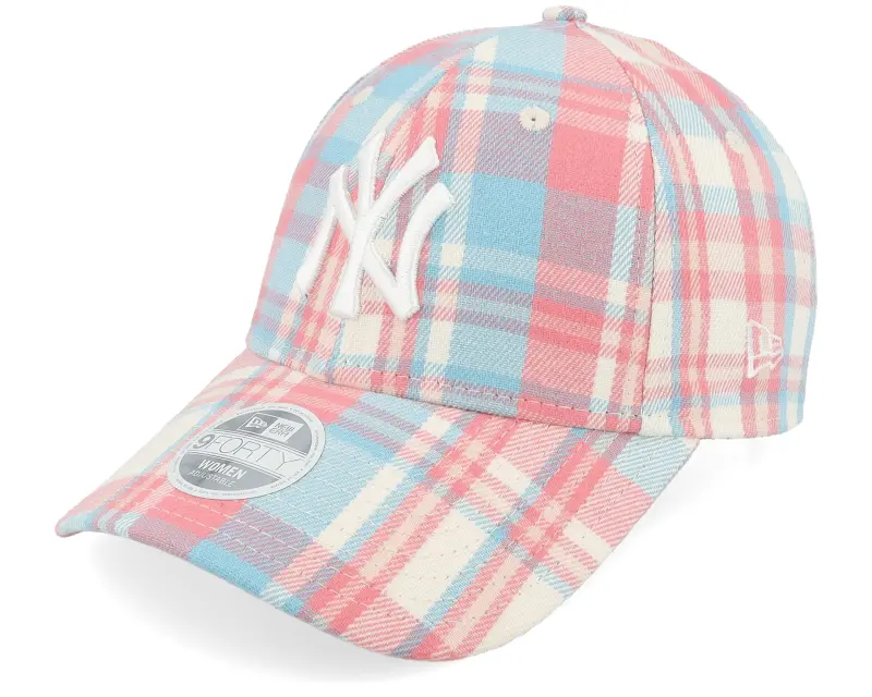 New Era New York Yankees Womens Check 9FORTY Pink/Blue/White Adjustable online