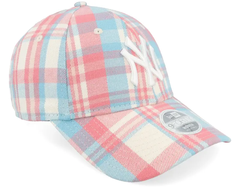 New Era New York Yankees Womens Check 9FORTY Pink/Blue/White Adjustable online