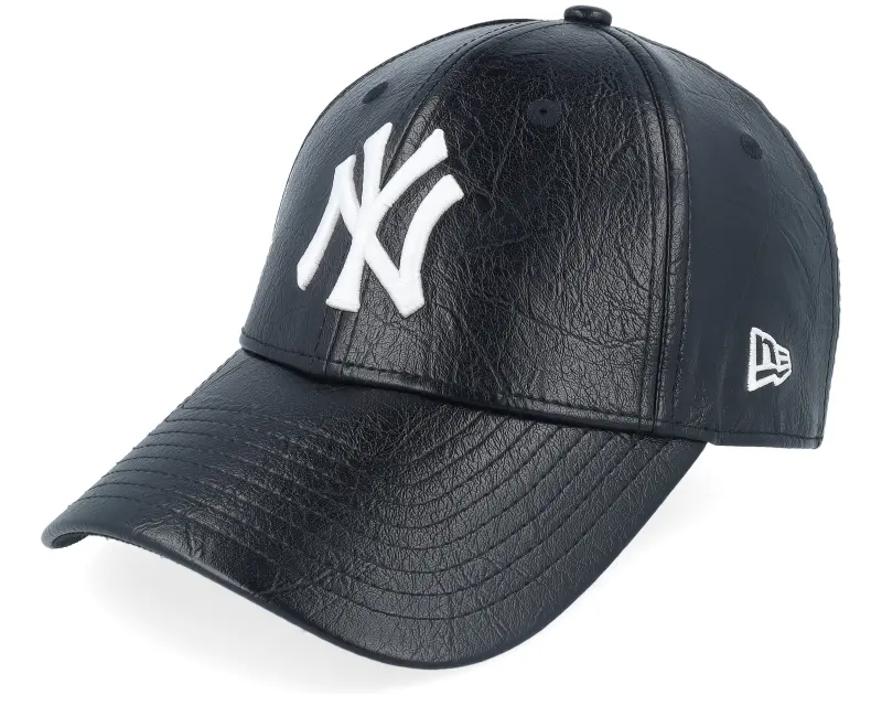 New Era New York Yankees Womens Crinkled Pu 9FORTY Black/White Adjustable online