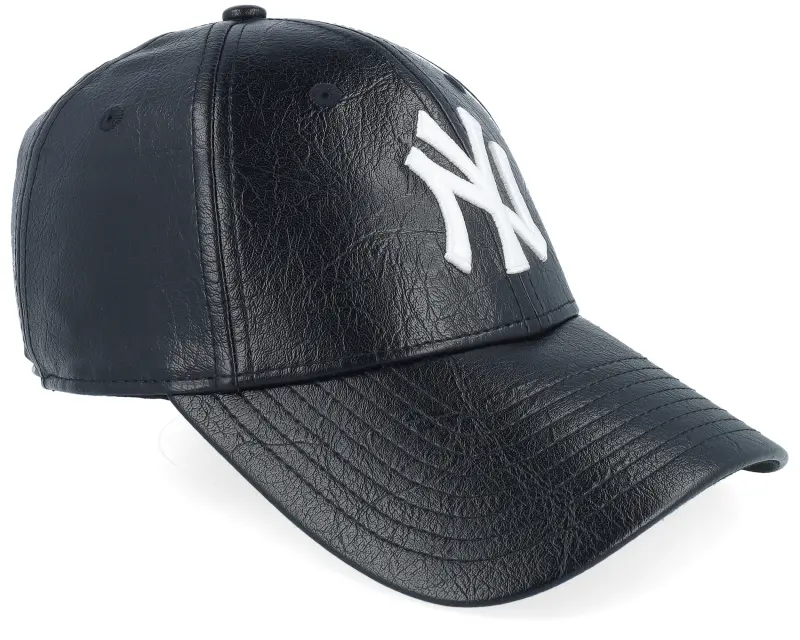 New Era New York Yankees Womens Crinkled Pu 9FORTY Black/White Adjustable online
