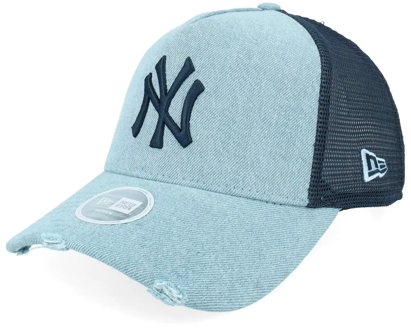 New Era New York Yankees Womens Denim Pale Blue/Navy A-frame Trucker online