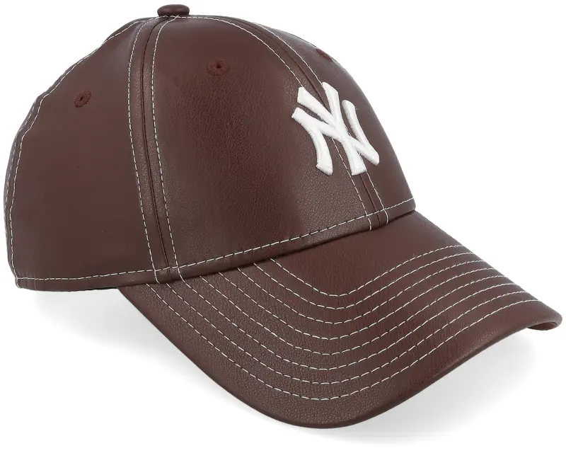New Era New York Yankees Womens Topstitch Pu 9FORTY Brown Adjustable online