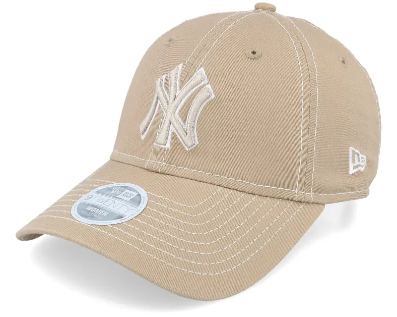 New Era New York Yankees Womens Washed 9TWENTY Camel Dad Cap online