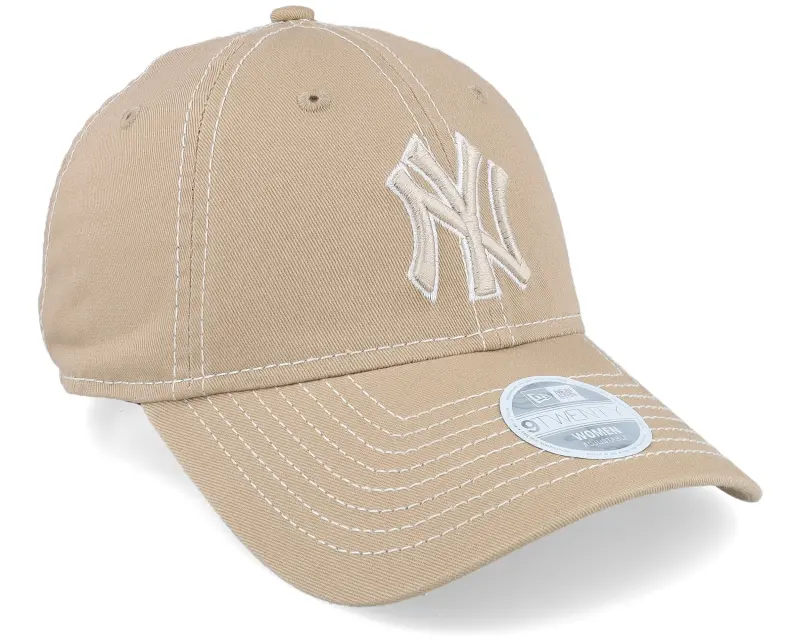 New Era New York Yankees Womens Washed 9TWENTY Camel Dad Cap online