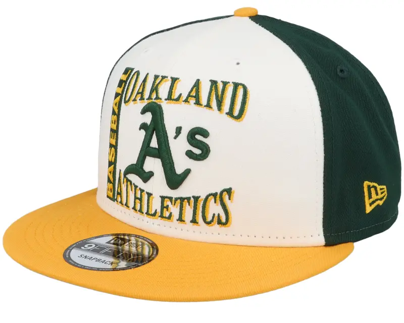 New Era Oakland Athletics 9FIFTY Retrosport D3 White/Dark Green/Yellow Snapback online