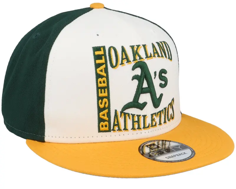 New Era Oakland Athletics 9FIFTY Retrosport D3 White/Dark Green/Yellow Snapback online