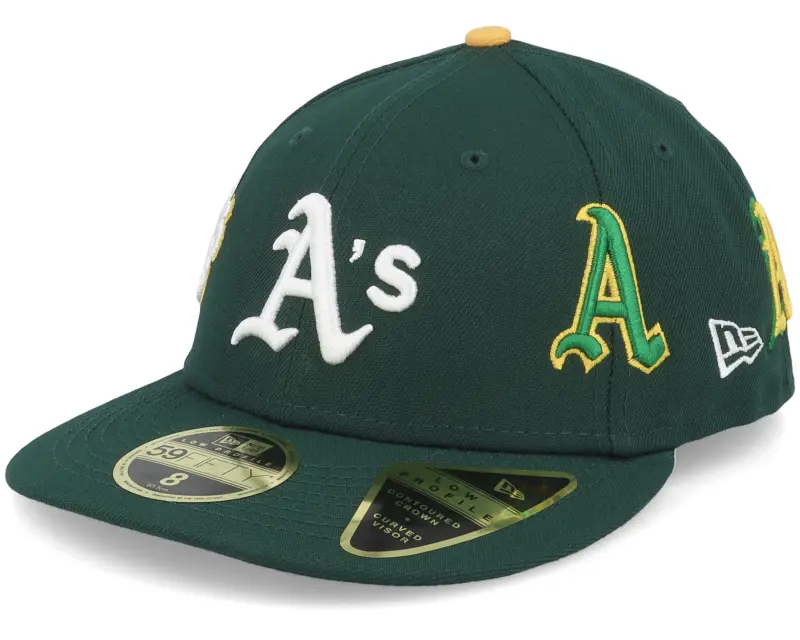 New Era Oakland Athletics All Over Logo 59FIFTY Low Profile Oaka Dark Green Fitted online