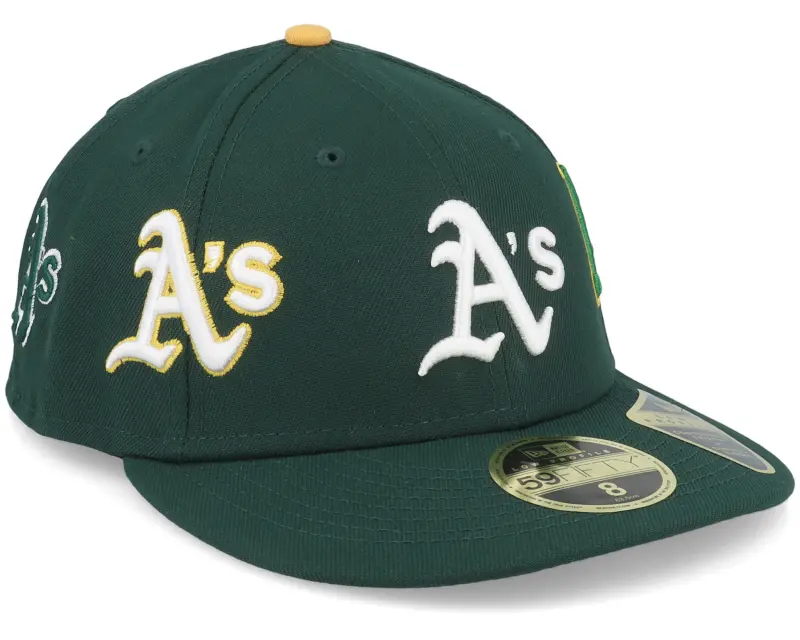 New Era Oakland Athletics All Over Logo 59FIFTY Low Profile Oaka Dark Green Fitted online