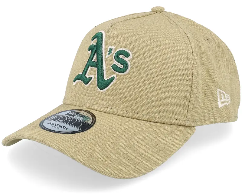 New Era Oakland Athletics Canvas Logo Essentials Khaki A-frame Adjustable online