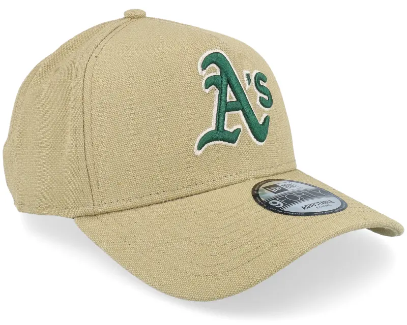 New Era Oakland Athletics Canvas Logo Essentials Khaki A-frame Adjustable online
