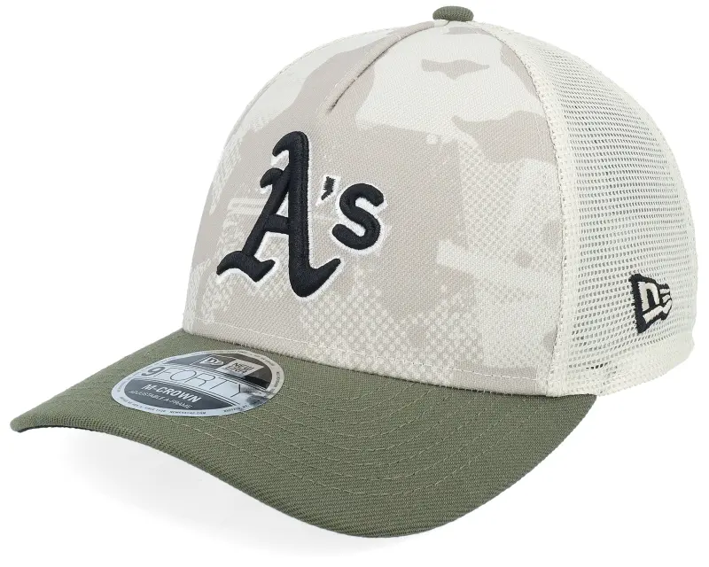 New Era Oakland Athletics MLB Armed Forces Day 9FORTY Mc Stone/Olive A-frame Trucker online