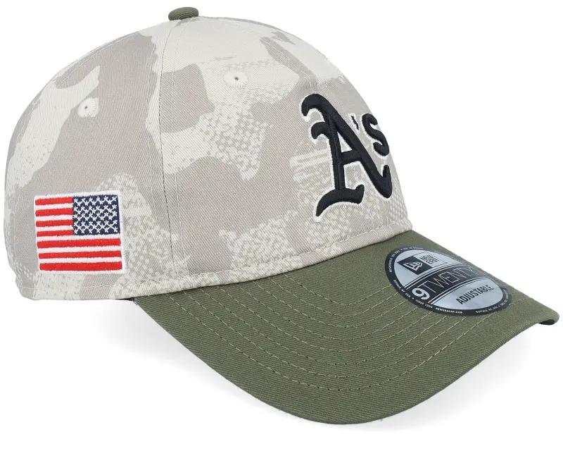 New Era Oakland Athletics MLB Armed Forces Day 9FORTY Mc Stone/Olive Dad Cap online