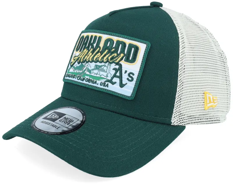 New Era Oakland Athletics MLB Patch Dark Green/White A-frame Trucker online