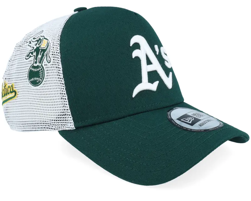 New Era Oakland Athletics Multi Patch Dark Green/White A-frame Trucker online
