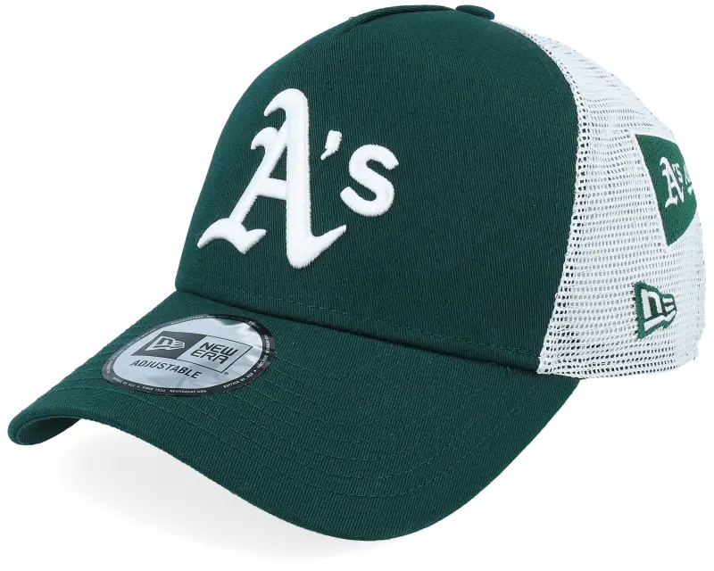 New Era Oakland Athletics Multi Patch Dark Green/White A-frame Trucker online
