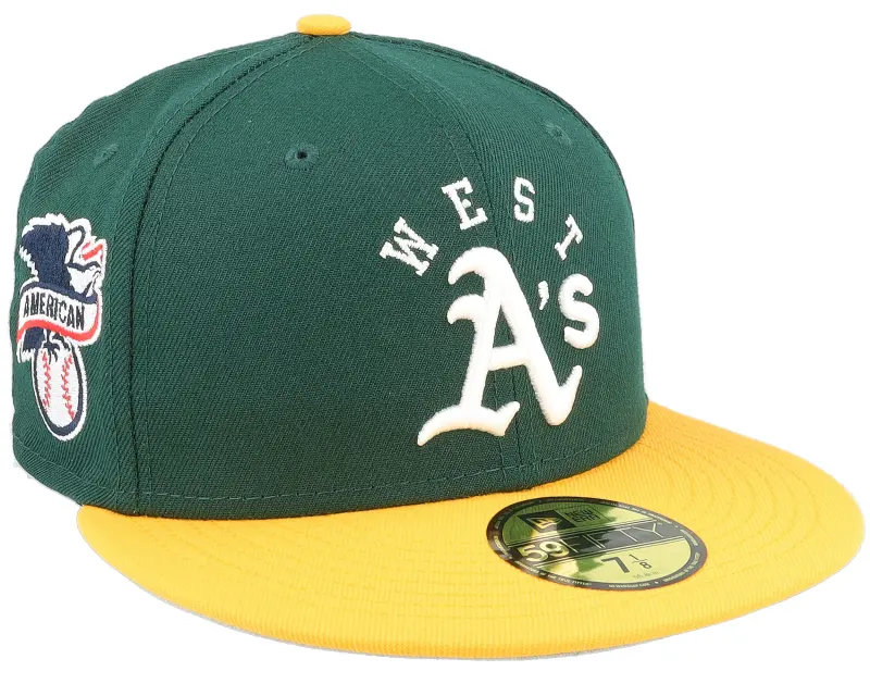 New Era Oakland Athletics Team League 59FIFTY Dark Green/Yellow Fitted online