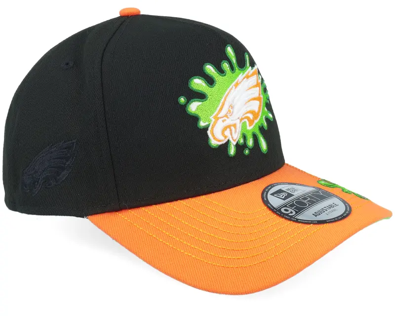 New Era Philadelphia Eagles NFL Slime 9FORTY Black/Orange A-Frame Adjustable online