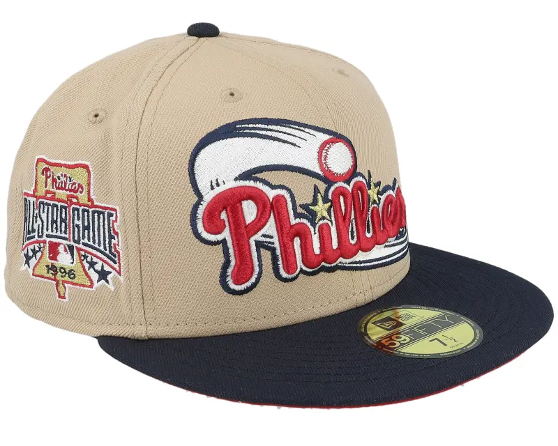 New Era Philadelphia Phillies Desert Breeze 59FIFTY 96 All Star Game Camel/Navy Fitted online