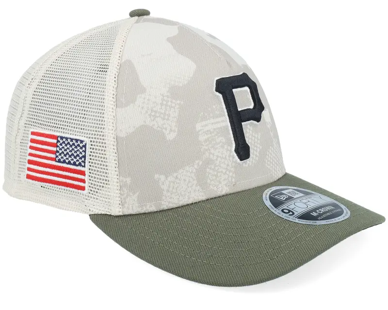 New Era Pittsburgh Pirates MLB Armed Forces Day 9FORTY Mc Stone/Olive A-frame Trucker online