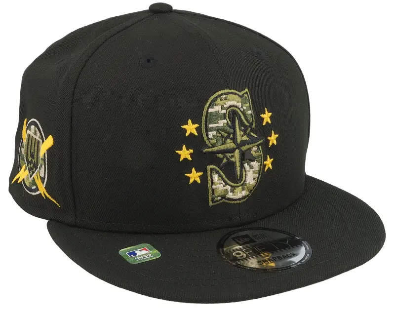 New Era Seattle Mariners MLB24 Armed Forces Day 9FIFTY Black Snapback online