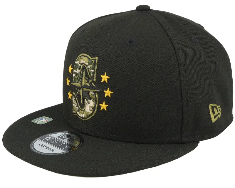 New Era Seattle Mariners MLB24 Armed Forces Day 9FIFTY Black Snapback online
