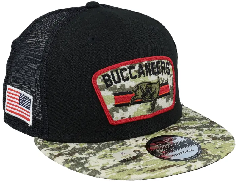 New Era Tampa Bay Buccaneers NFL21 Salute To Service 9FIFTY Black/Camo Trucker online