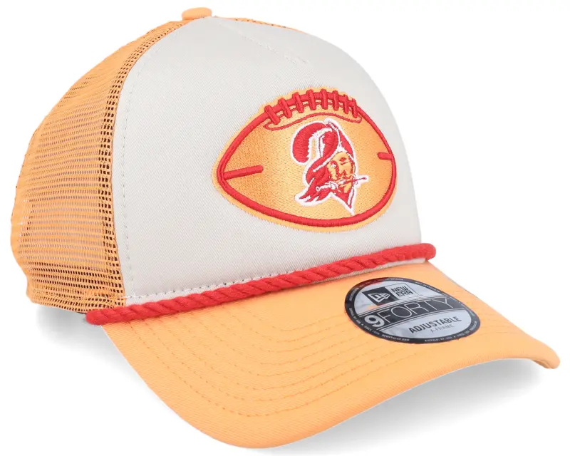 New Era Tampa Bay Buccaneers Nfl24 Sideline His 9FORTY Stone/Orange A-frame Trucker online