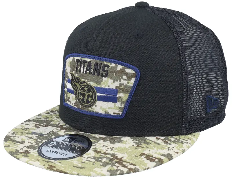 New Era Tennessee Titans NFL21 Salute To Service 9FIFTY Black/Camo Trucker online
