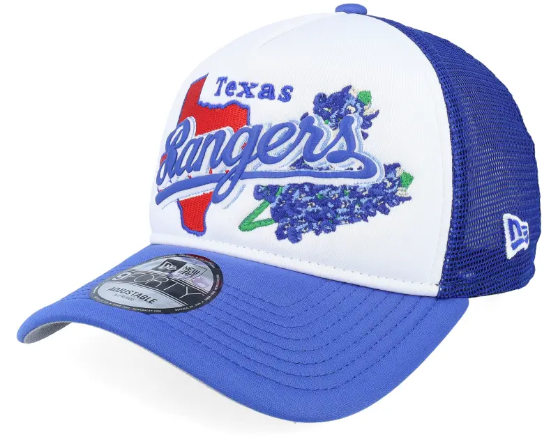 New Era Texas Rangers State Flower White/Royal A-Frame Trucker online