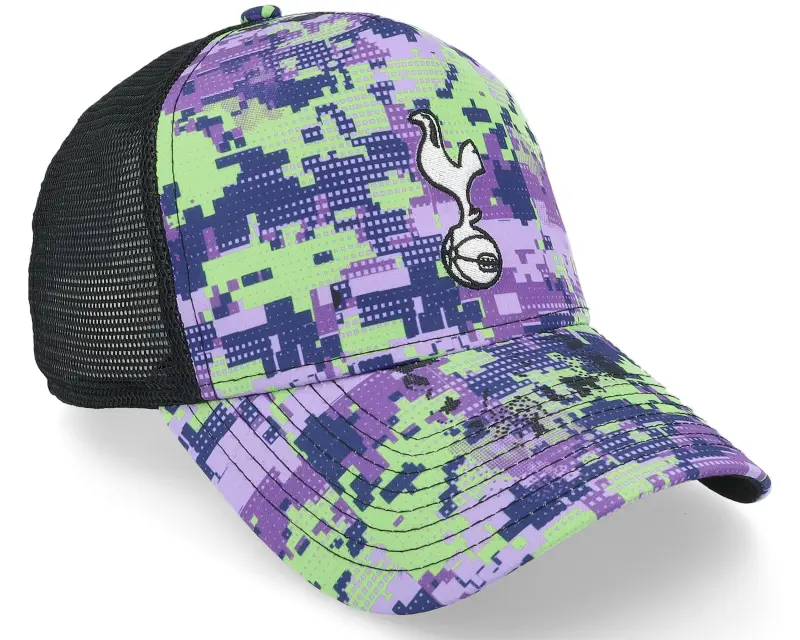 New Era Tottenham Hotspur All Over Print Glitch Purple/Green/Black A-Frame Trucker online