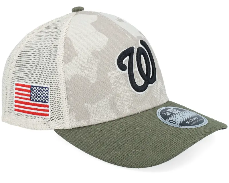 New Era Washington Nationals MLB Armed Forces Day 9FORTY Mc Stone/Olive A-frame Trucker online