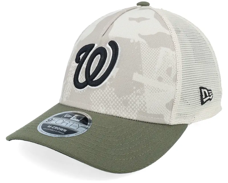 New Era Washington Nationals MLB Armed Forces Day 9FORTY Mc Stone/Olive A-frame Trucker online